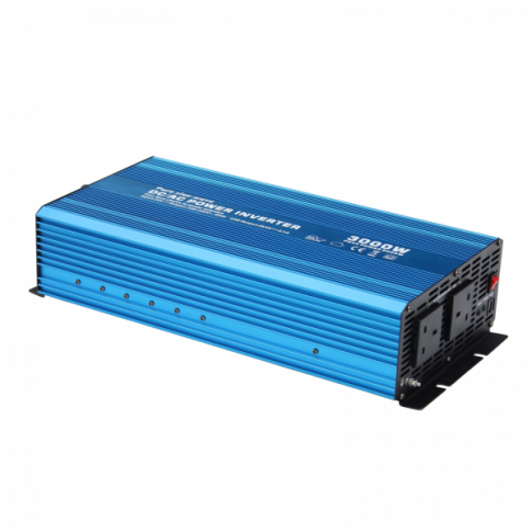 3000W 24V PURE SINE WAVE POWER INVERTER 230V AC OUTPUT (UK SOCKETS), WITH REMOTE ON/OFF SWITCH